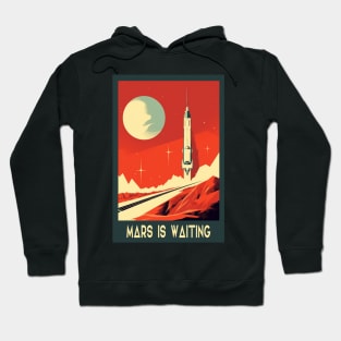 Mars Adventure Vintage Travel Poster Hoodie